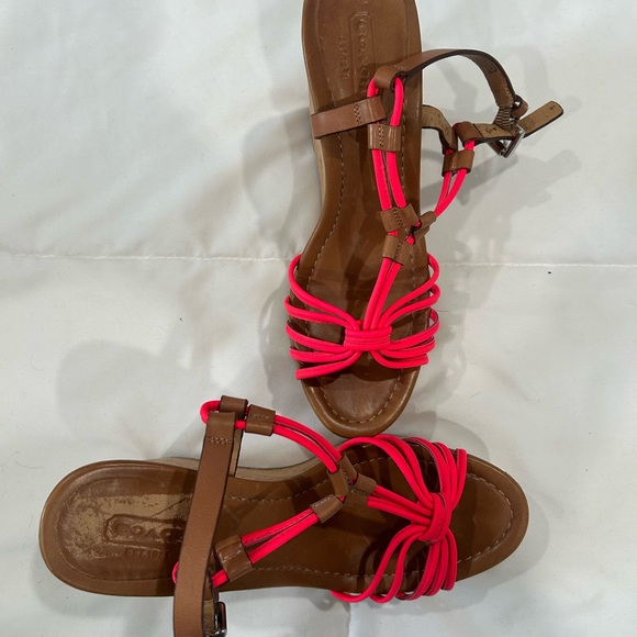 Coach Women's Brown and Pink Sandals - Picture 8 of 10
